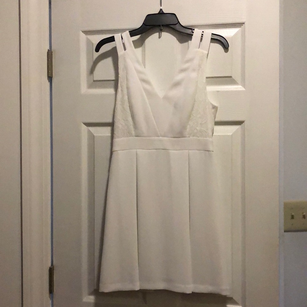 White BCBGeneration Dress with lace detail
